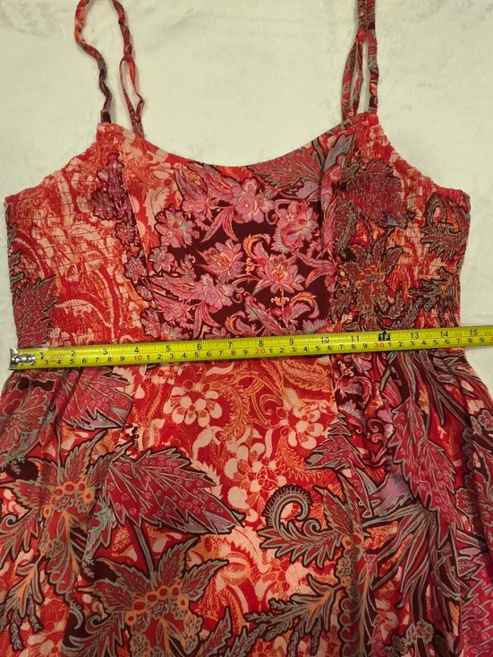 Free Peiple Red Floral Maxi Dress with Spaghetti Straps - Picture 14 of 16